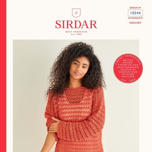 Tunika szydełkowa Sirdar Boat Neck w stylu Country Classic 4 Ply (ulotka) 10244