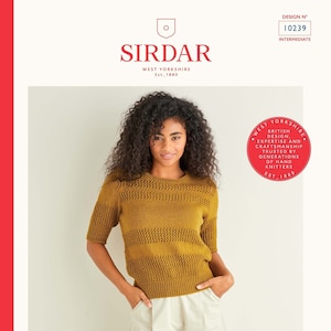 Sirdar Lace Panelled Top w stylu Country Classic 4 Ply (ulotka) 10239