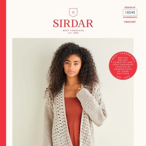 Kardigan szydełkowy Sirdar Peacock Stitch w stylu Country Classic 4 Ply (ulotka) 10245