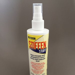 stiffen Quick Fabric Stiffener - 8oz stiffen Quik Fabric and Hat STIFFENER, Plus 25 Sewing Fabric Clips