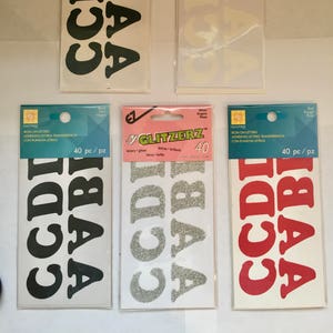 40x Iron On Letters Alphabet Applique Washable Transfers Red Navy Silver Gold Black