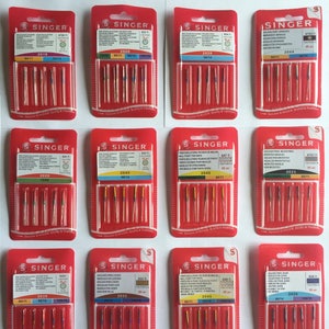 Singer Sewing Machine Needles - All Styles / Sizes - Domestic Standard Ballpoint Leather Jeans