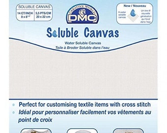 DMC Soluble Canvas 20 x 22cm - 14 Count Water Soluble Canvas 14 holes/inch