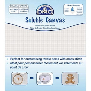 DMC Soluble Canvas 20 x 22cm - 14 Count Water Soluble Canvas 14 holes/inch