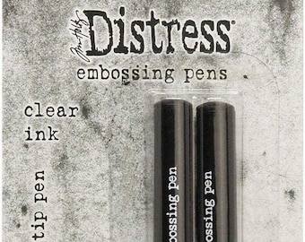 Ranger Tim Holtz Distress Embossing Pens x2 Clear - Use with Embossing Powder