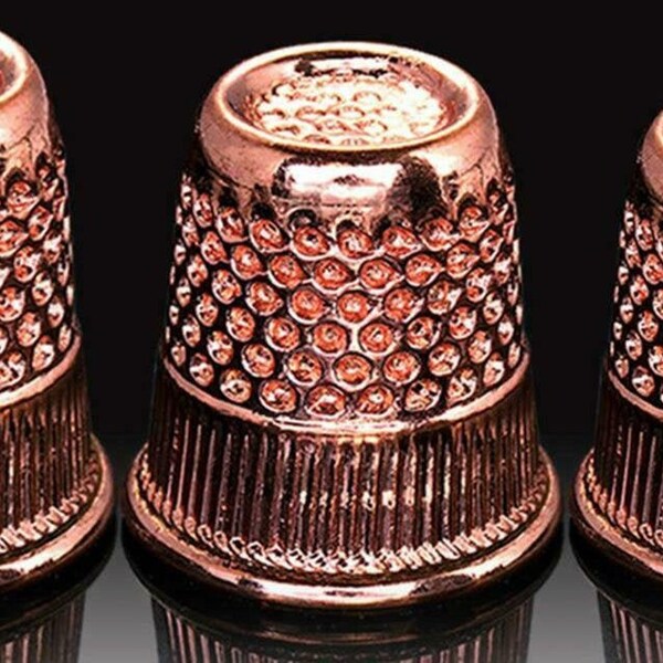 Hemline Rose Gold Thimbles - 3 Sizes: 15mm/16mm/17mm - Gift Haberdashery Sewing