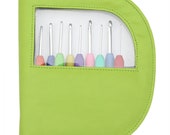 KnitPro WAVES Soft Touch Ergonomic Crochet Hook - Set of 9 Crochet Hooks in Green Case - Gift Hobby
