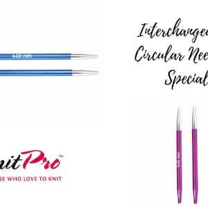KnitPro Zing Interchangeable Circular Needles, Special, Sizes 3mm-8mm