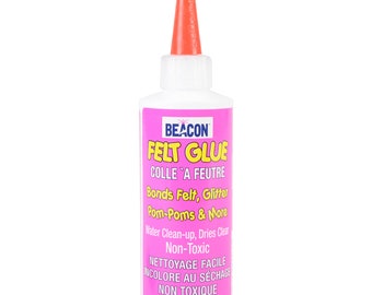 Beacon Felt Glue 118.56ml / 4oz Medium Bottle - Clear Adhesive - Fabric Glue Washable - Craft, Sewing, Quilting Knitting, Embroidery