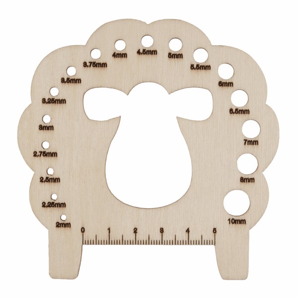 Milward Holzschaf Stricknadelmaß 5cm Lineal, Meterware