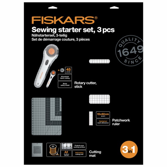 Fiskars Fabric Craft Sewing Fashion Starter Set - 3 Piece Set, Rotary Cutter  & 2 Pair Of Scissors