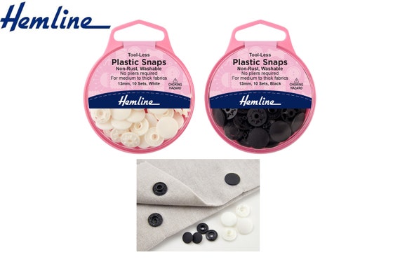 Hemline Druckknöpfe Schwarz – 20 Sets, Verschiedene Größen, Aus Rostfreiem Messing, Für Nähen, Mode & Heimtextilien