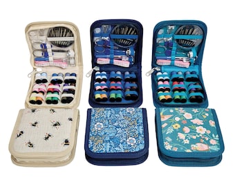 HobbyGift Printed Zip Sewing Kit - Craft, Sewing, Quilting Knitting Set Gift Bees Flowers Bird