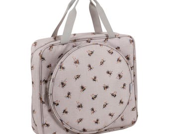 HobbyGift Project Craft Bag with Embroidery Hoop Storage Soft: Bee - Knitting - Crochet - Sew - Storage - sewing, quilting knitting
