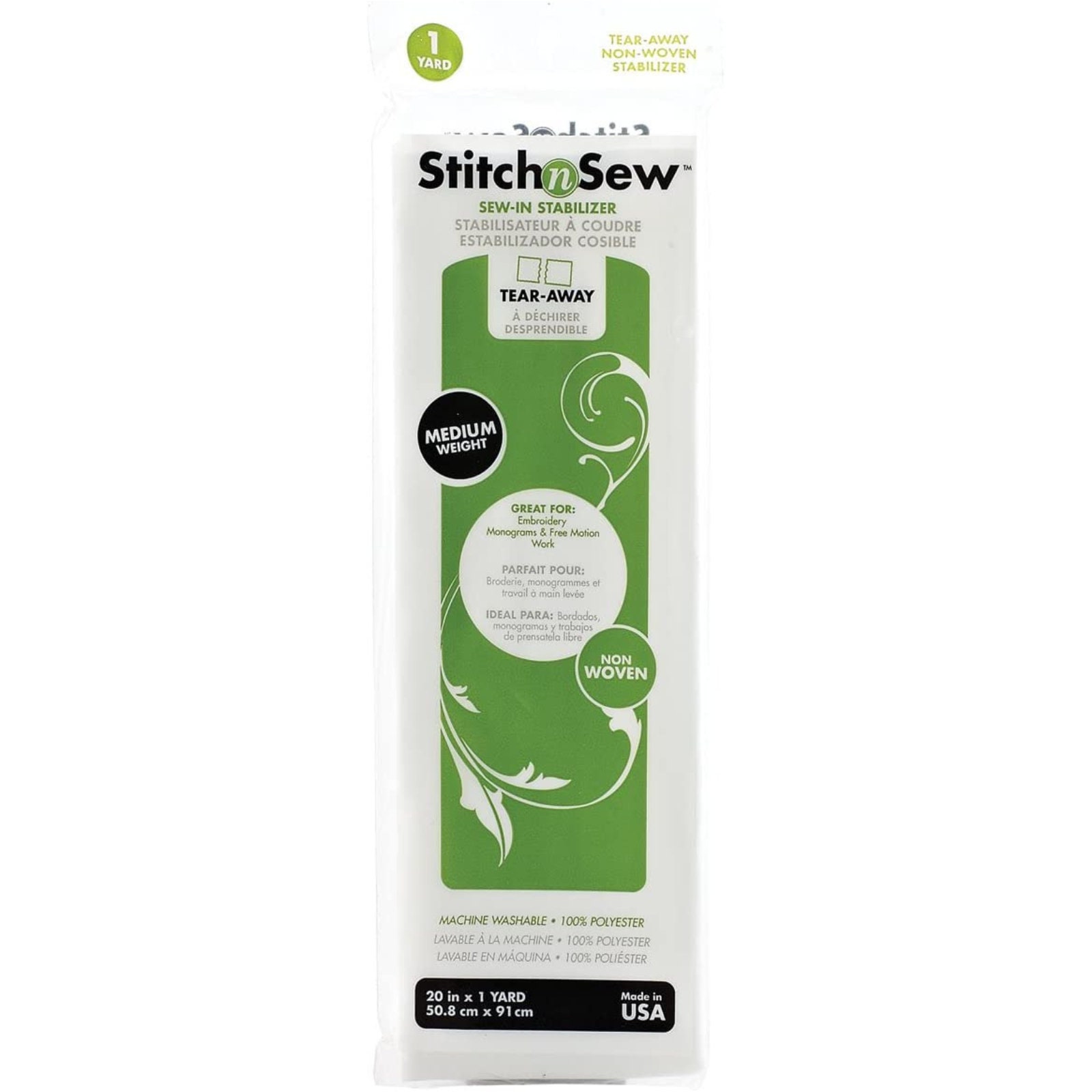 Pellon® Stitch-N-Tear™ White Tear-Away Embroidery Stabilizer, 15