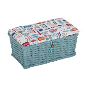 HobbyGift Sewing Box (S): Wicker Basket Sewing Notions Crafts Storage