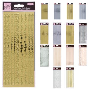Pegatinas de contorno de Anitas: bordes, scrapbooking, tarjetas, manualidades, bricolaje, costura, acolchado, tejido, bordado, trabajos detallados