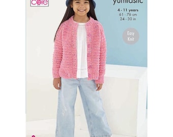 King Cole Pattern Child’s Sweater and Cardigan knitted in Yumtastic Chunky 6251