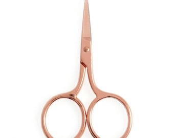 Hemline Rose Gold Dressmaking Embroidery Scissors - Very Sharp - 6.35cm / 2.5"