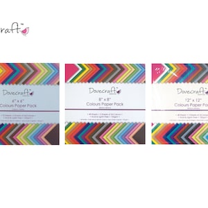 Dovecraft Colour Value Paper Packs - 6x6, 8x8, 12x12, 120gsm art paper, Scrapbook, Pad, 48 sheets