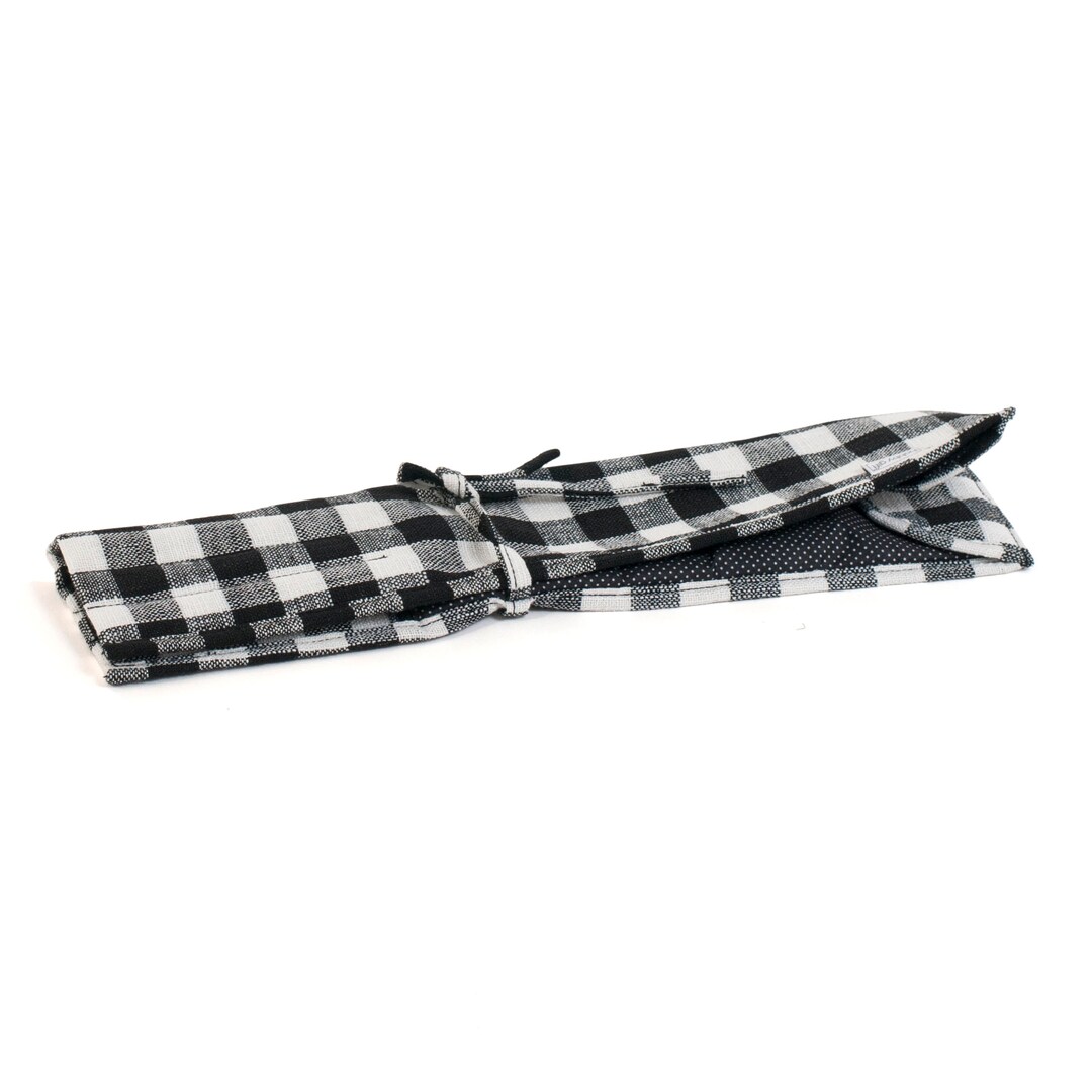 Hobbygift Knitting Pin Wrap - Empty - Monochrome Gingham - Craft ...
