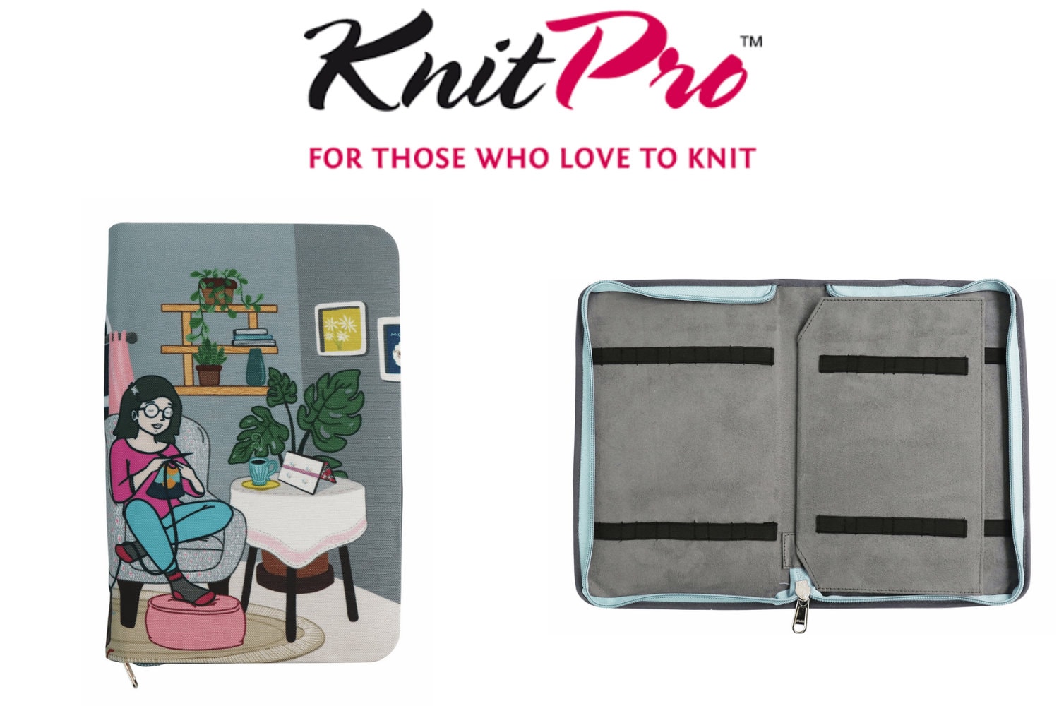 Mixed Knitting Needles Case Knitpro/ Travel Knitting Bag/ Knitting Storage/  Knitter's Gift/ Needle Roll Organizer/ Modern Storage Bag 