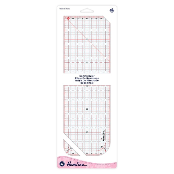 Hemline Ironing Ruler: 30 x 10cm fibreglass hems, seams, pleats Heat Resistant
