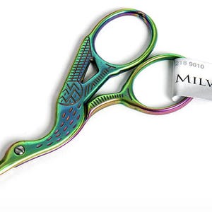 Milward multicolore arc en ciel cigogne broderie ciseaux - 3,5"/ 9 cm - Sharp Point