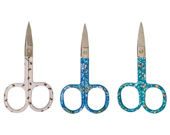 HobbyGift Printed Embroidery Scissors Woodblock Floral - Bee - Bird Aviary - craft, sewing, quilting knitting, Embroidery, detailed work