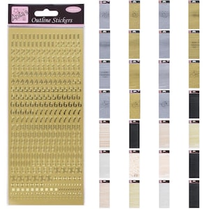 Adesivos Anitas Outline Peel Off - Letras e Números - Criação de Cartões para Scrapbooking