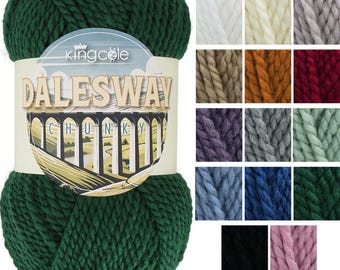 King Cole Dalesway Chunky 100g - Alle Farben Strickwolle Acryl Häkelgarn