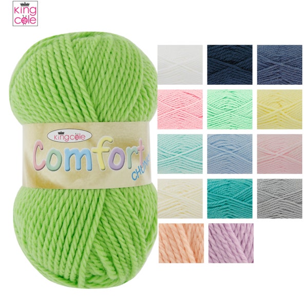King Cole Comfort Chunky - 100G Knitting Yarn Acrylic Nylon Wool Ball Crochet
