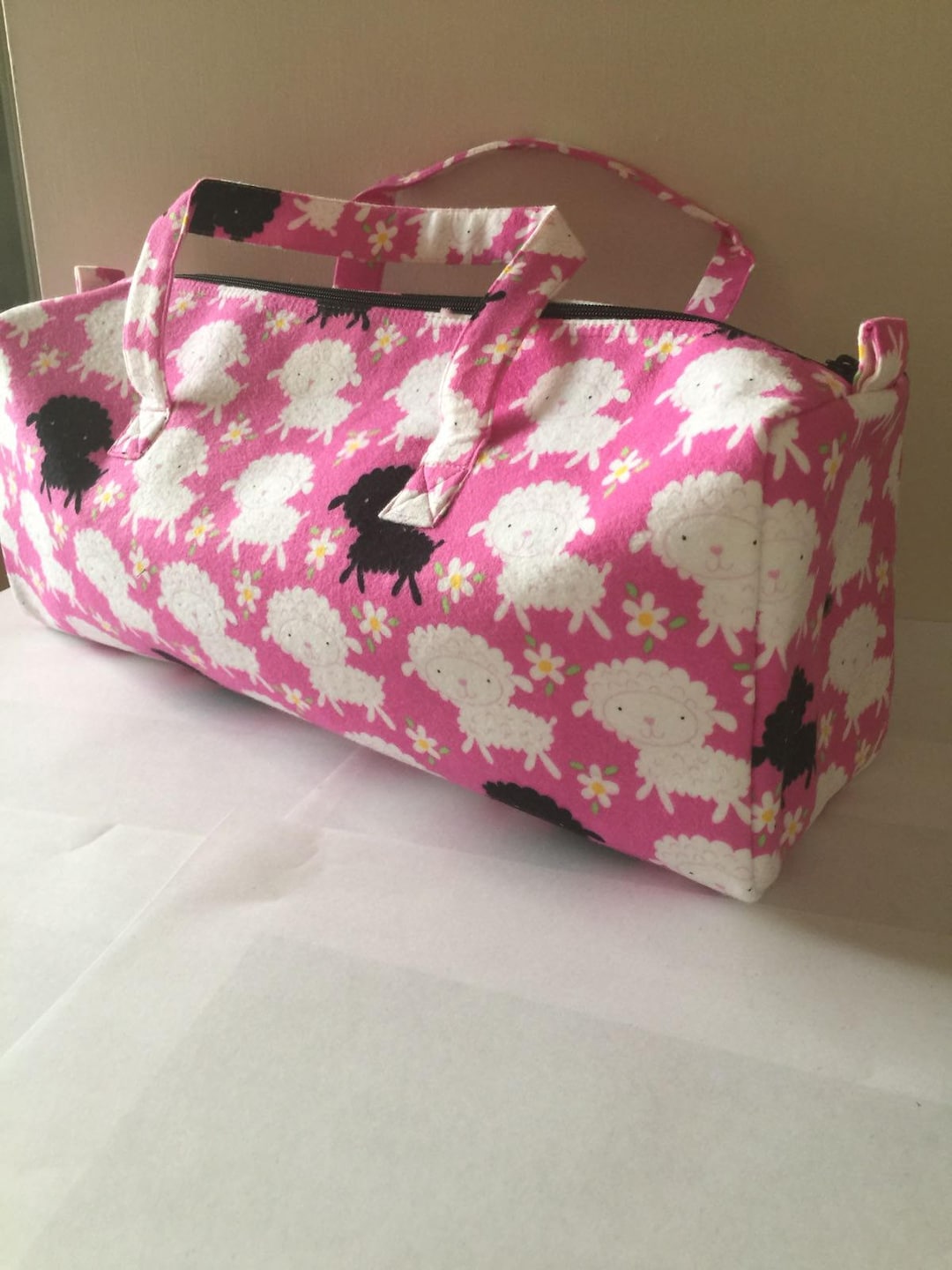 Luxury Knitting Bag Craft Bag Gift Hobby Sewing Soft Pink Sheep Design