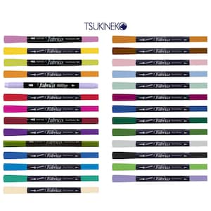 Tsukineko Fabrico Dual Tip Marker Pen - All Colours Fine Point Type Brush Tip