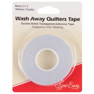 Sew Easy Wash Away Quilters Tape | 10m x 8mm | Double-sided | Transparent