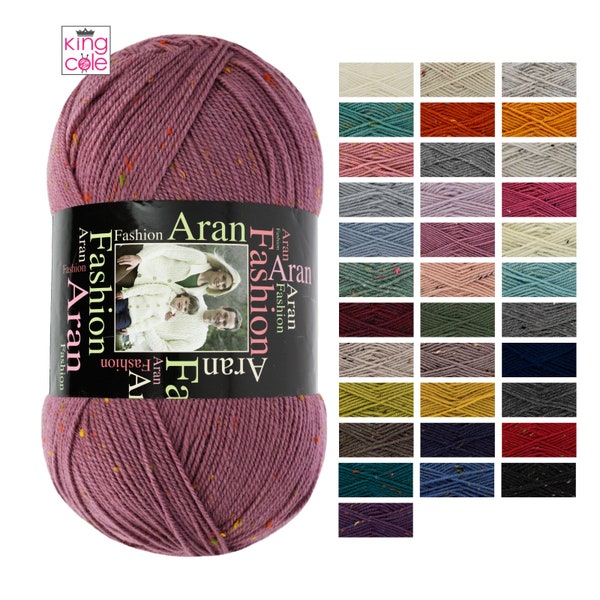 King Cole Fashion Aran 400g - All Colours Knitting Wool Yarn Crochet Crafts