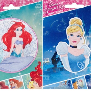 Disney Princesses Appliques Iron On Motifs Patches Ariel Cinderella Belle Snow White Aurora Rapunzel Brave image 4