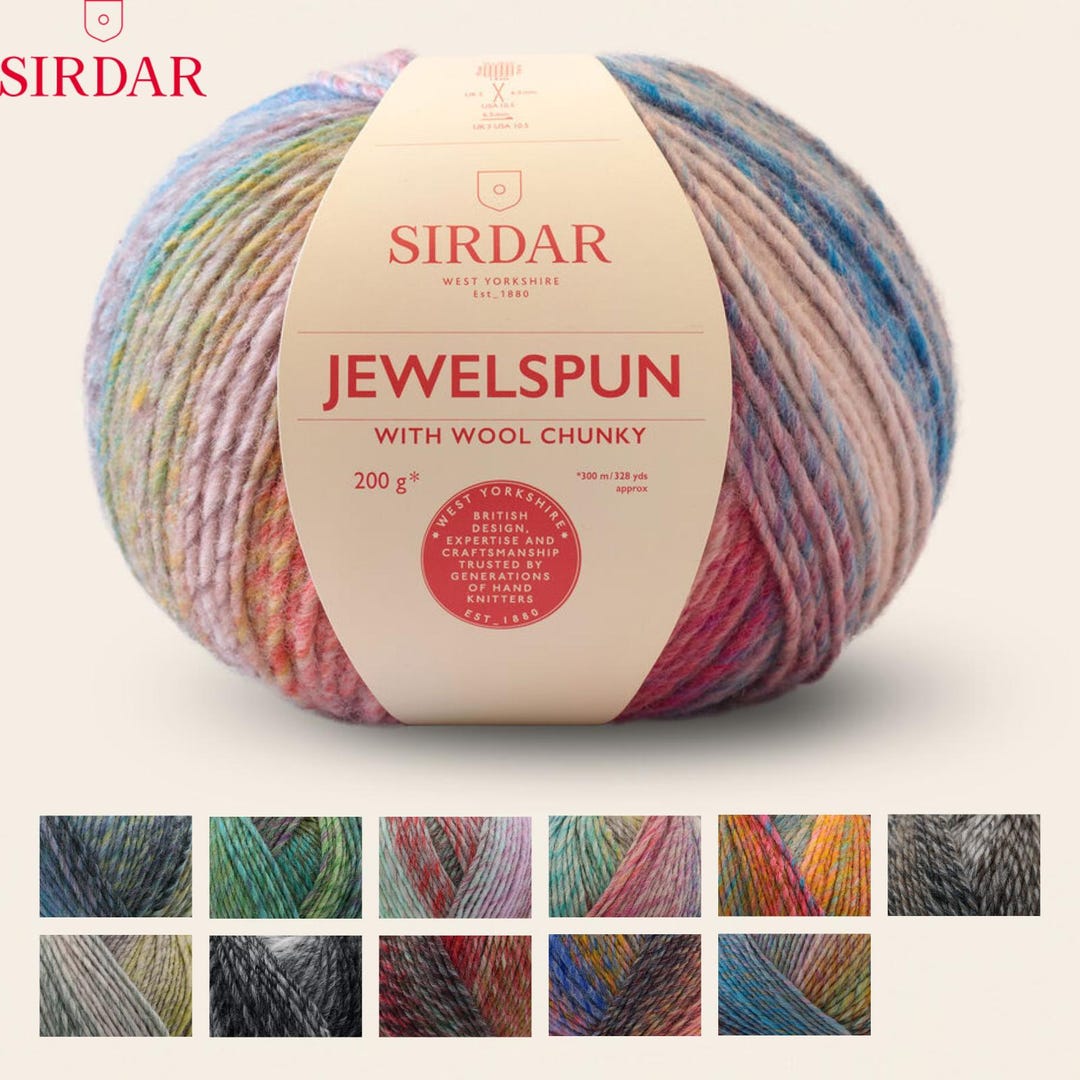 Sirdar Jewelspun With Wool Chunky 200g - Knitting Wool Yarn Acrylic ...