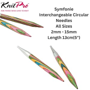 KnitPro Symfonie Interchangeable Needle Tips Wood Standard Length 3mm - 15mm