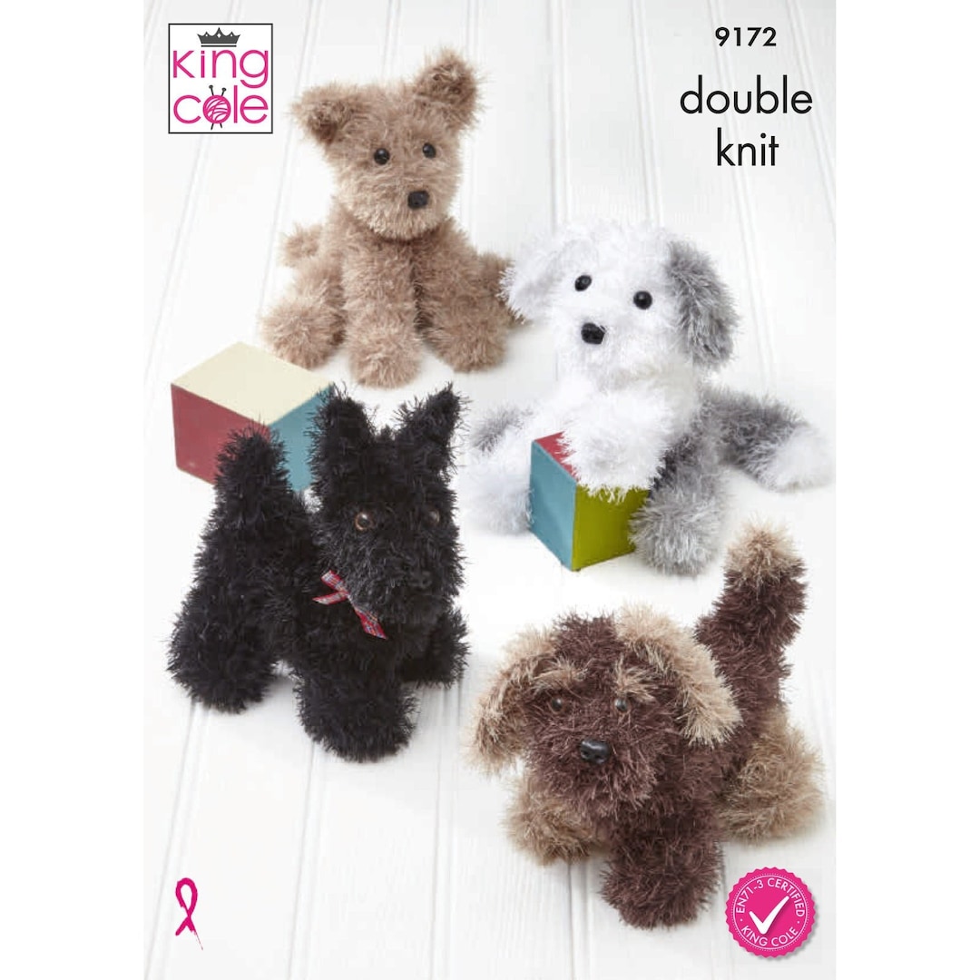 King Cole Knitting Pattern Dog Toys - Knitted in Moments DK 9172