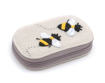 HobbyGift Premium Bee Applique Sewing Kit Zip Case with Needles Thimble Thread- craft, sewing, quilting knitting, Embroidery & detailed work