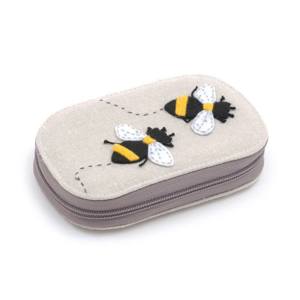 HobbyGift Premium Bee Applique Sewing Kit - Zip Case with Needles Thimble Thread