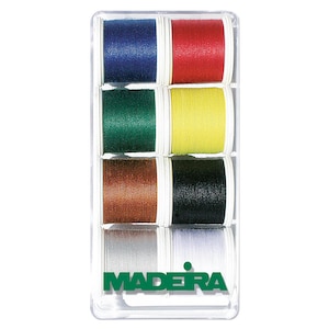 Madeira Gift Box - Aerofil - Extra Strong - 8 x 100m Spools - Bright - 8016 - Craft, Sewing, Quilting Knitting, Embroidery, Detailed Work
