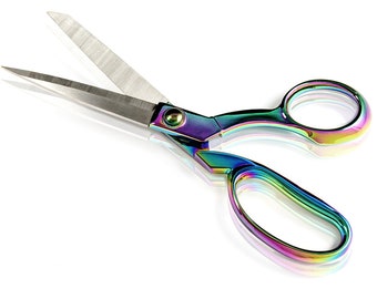 Hemline Rainbow Dressmaking Scissors - Very Sharp - 21cm / 8.25" - Gift