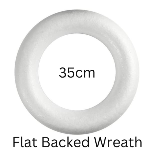 Guirlande de couronne d'anneaux de fête en polystyrène polystyrène à dos plat de 35cm, guirlande de noël