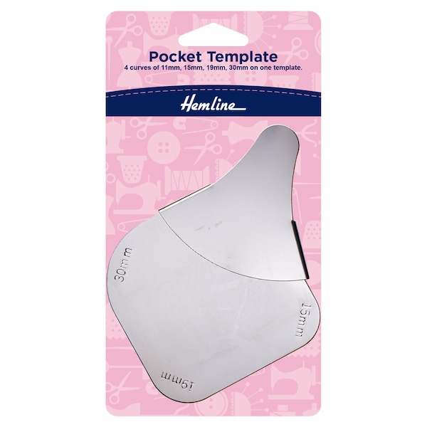 Hemline Pocket Curve Template Set - 4 Curve Sizes In One 11mm, 15mm, 19mm, 30mm