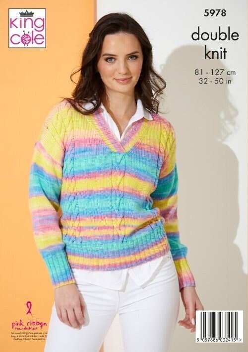 King Cole Ladies Summer Sweater & Top Knitting Pattern 5978 - Double Knit King Cole Ladies Summer Sweater & Top Knitting Pattern 5978 - Double Knit