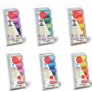 Gutermann Sulky Cotton Thread Set Cotton 12 or Cotton 30 Red Yellow Pink Purple - Craft, Sewing, Quilting Knitting, Embroidery,Detailed Work
