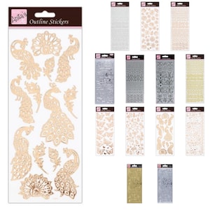 Adesivos de contorno Anitas - Scrapbooking, cartão, artesanato, faça você mesmo, borboleta, estrelas, carro - costura, quilting, tricô, bordado, trabalho detalhado
