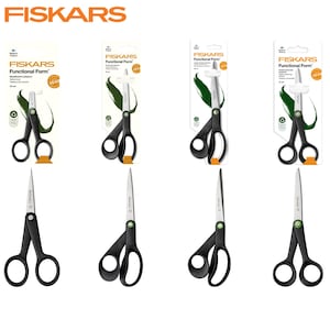Tijeras Fiskars Function Form ReNew: Universal 13 cm/21 cm/25 cm Manualidades recicladas: costura, acolchado, tejido, bordado, trabajos detallados